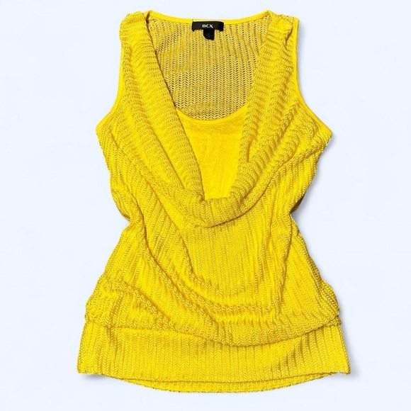 Y2K Yellow Knit Tank Top by BCX! - Picture 1 of 6